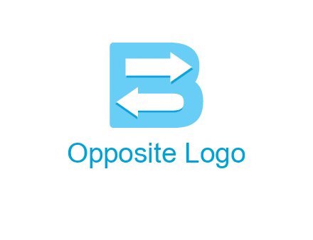 arrows inside letter B logo