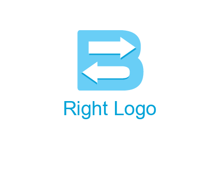 arrows inside letter B logo