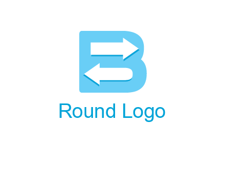 arrows inside letter B logo