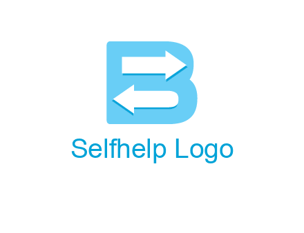 arrows inside letter B logo