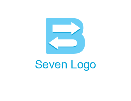 arrows inside letter B logo