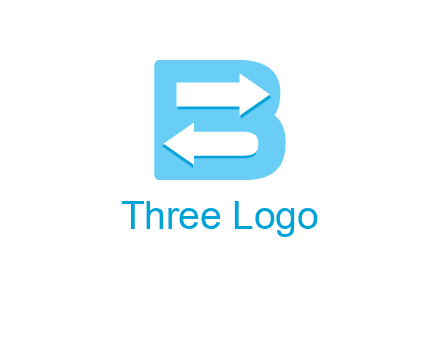 arrows inside letter B logo