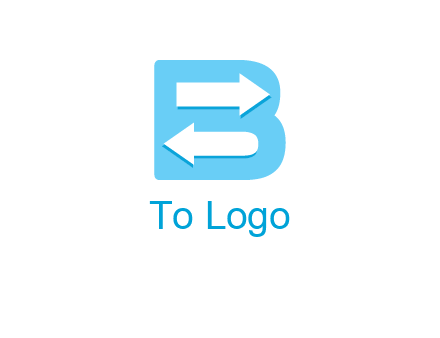 arrows inside letter B logo