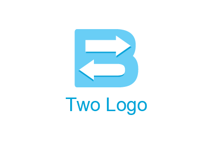 arrows inside letter B logo