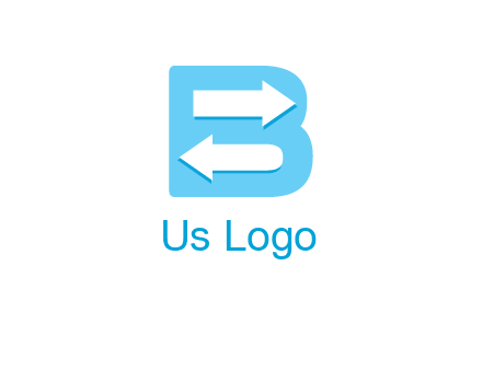 arrows inside letter B logo