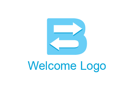 arrows inside letter B logo
