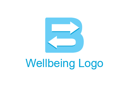 arrows inside letter B logo