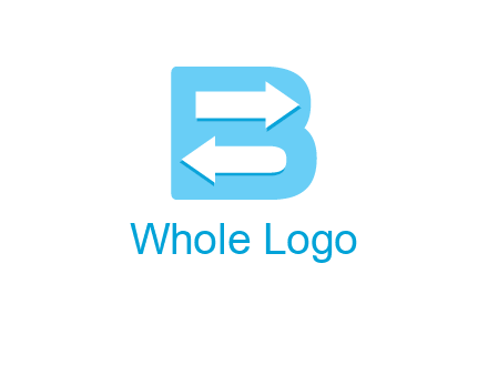arrows inside letter B logo