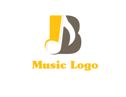 music nodes inside letter B logo