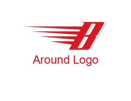letter B with speed lines logo