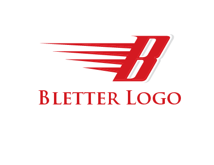 letter B with speed lines logo