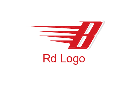 letter B with speed lines logo