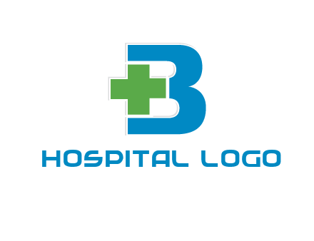 medical sign incorporated with letter B logo