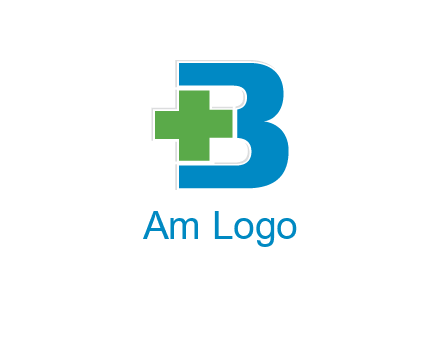 medical sign incorporated with letter B logo