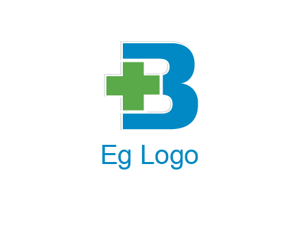 medical sign incorporated with letter B logo