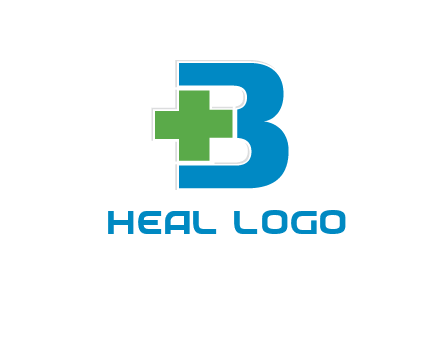 medical sign incorporated with letter B logo