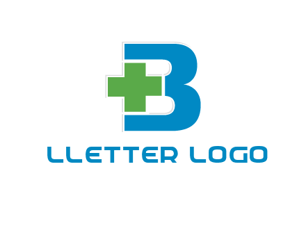 medical sign incorporated with letter B logo