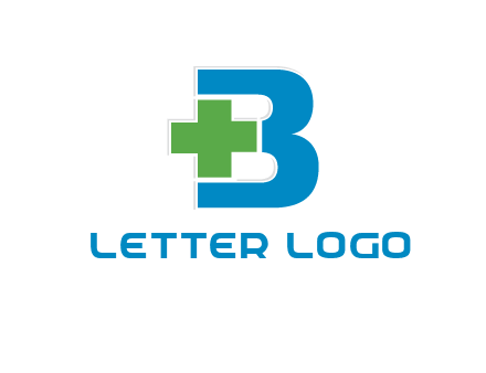 medical sign incorporated with letter B logo