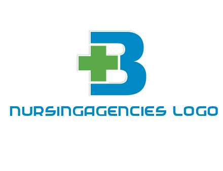 medical sign incorporated with letter B logo