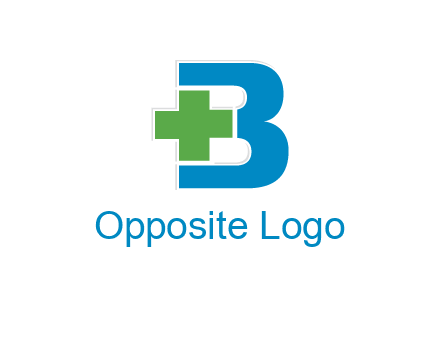 medical sign incorporated with letter B logo