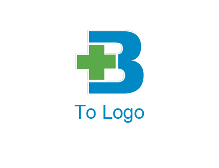 medical sign incorporated with letter B logo