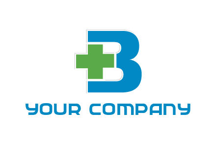 medical sign incorporated with letter B logo