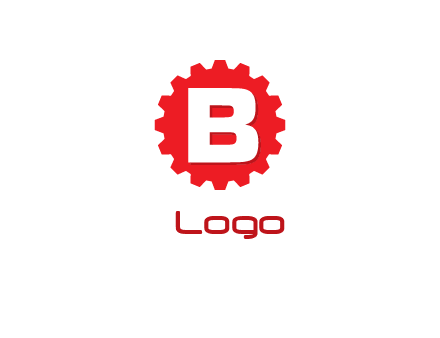 letter B in gear logo