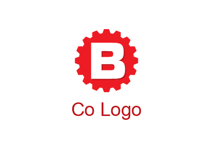 letter B in gear logo