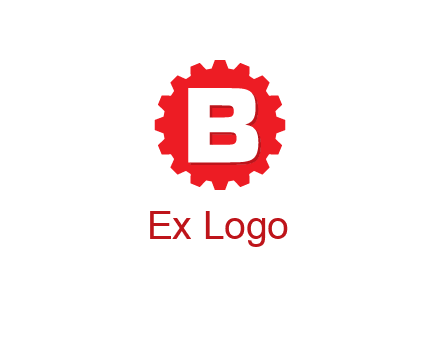 letter B in gear logo