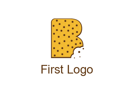 letter B made of cookie logo