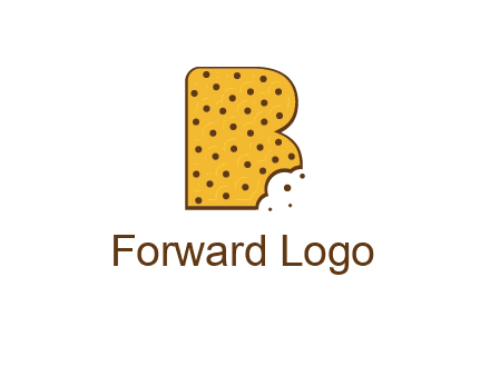 letter B made of cookie logo