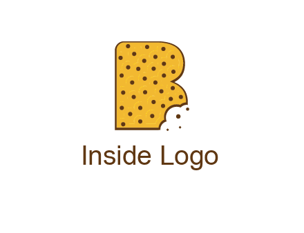 letter B made of cookie logo