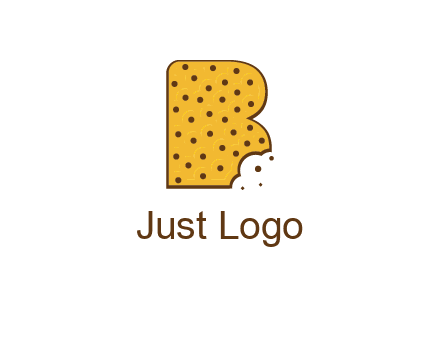letter B made of cookie logo