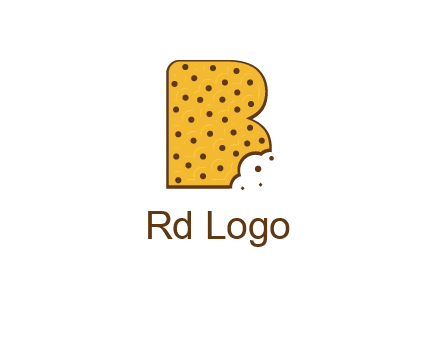 letter B made of cookie logo