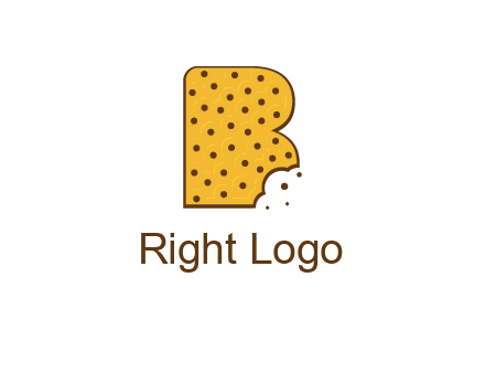 letter B made of cookie logo
