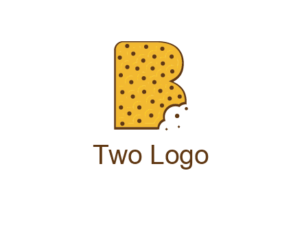 letter B made of cookie logo