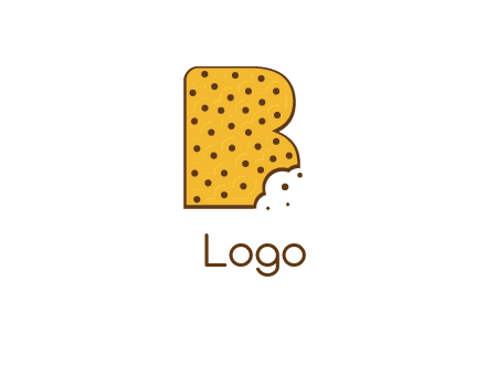 letter B made of cookie logo