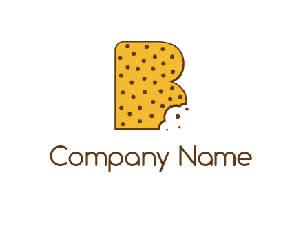 letter B made of cookie logo