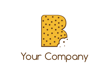 letter B made of cookie logo