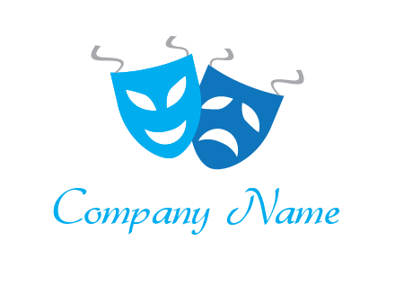 two theater masks entertainment logo