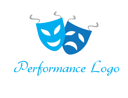 two theater masks entertainment logo