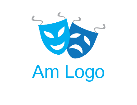 two theater masks entertainment logo