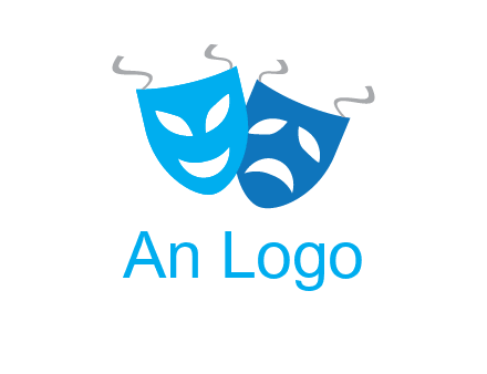 two theater masks entertainment logo