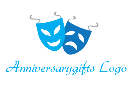 two theater masks entertainment logo