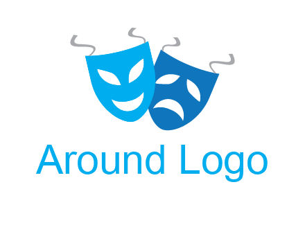 two theater masks entertainment logo