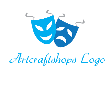 two theater masks entertainment logo