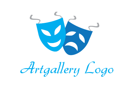 two theater masks entertainment logo