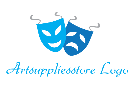 two theater masks entertainment logo
