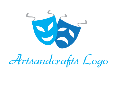 two theater masks entertainment logo