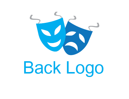 two theater masks entertainment logo